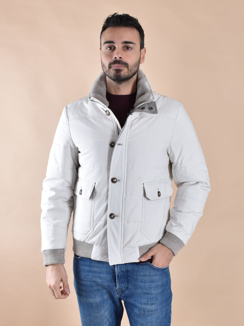 Giubbotto Barba stark piumino bianco gesso 