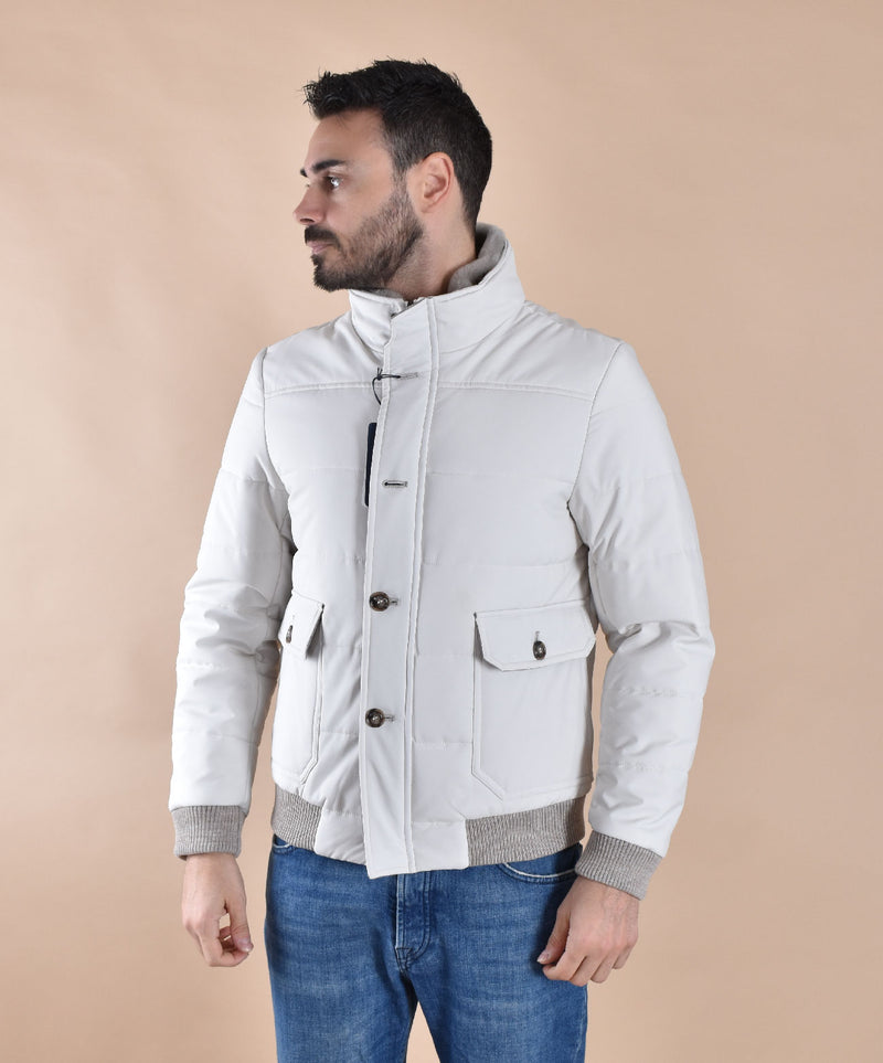 Giubbotto Barba stark piumino bianco gesso 