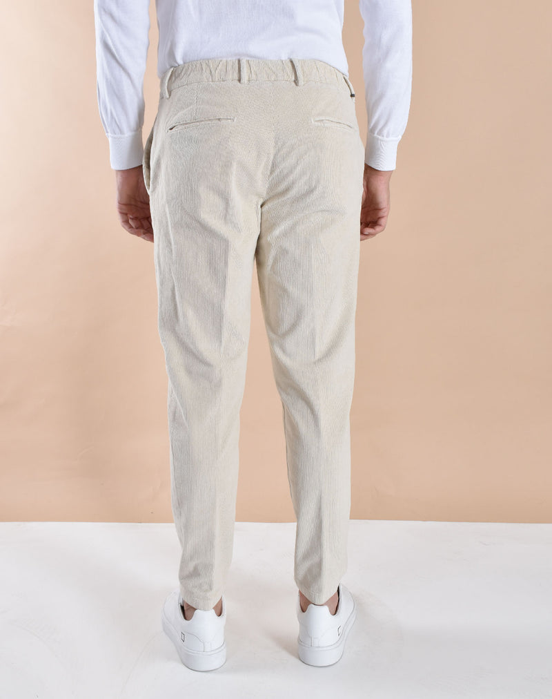 Pantalone Be Able riccardo velluto bianco panna 