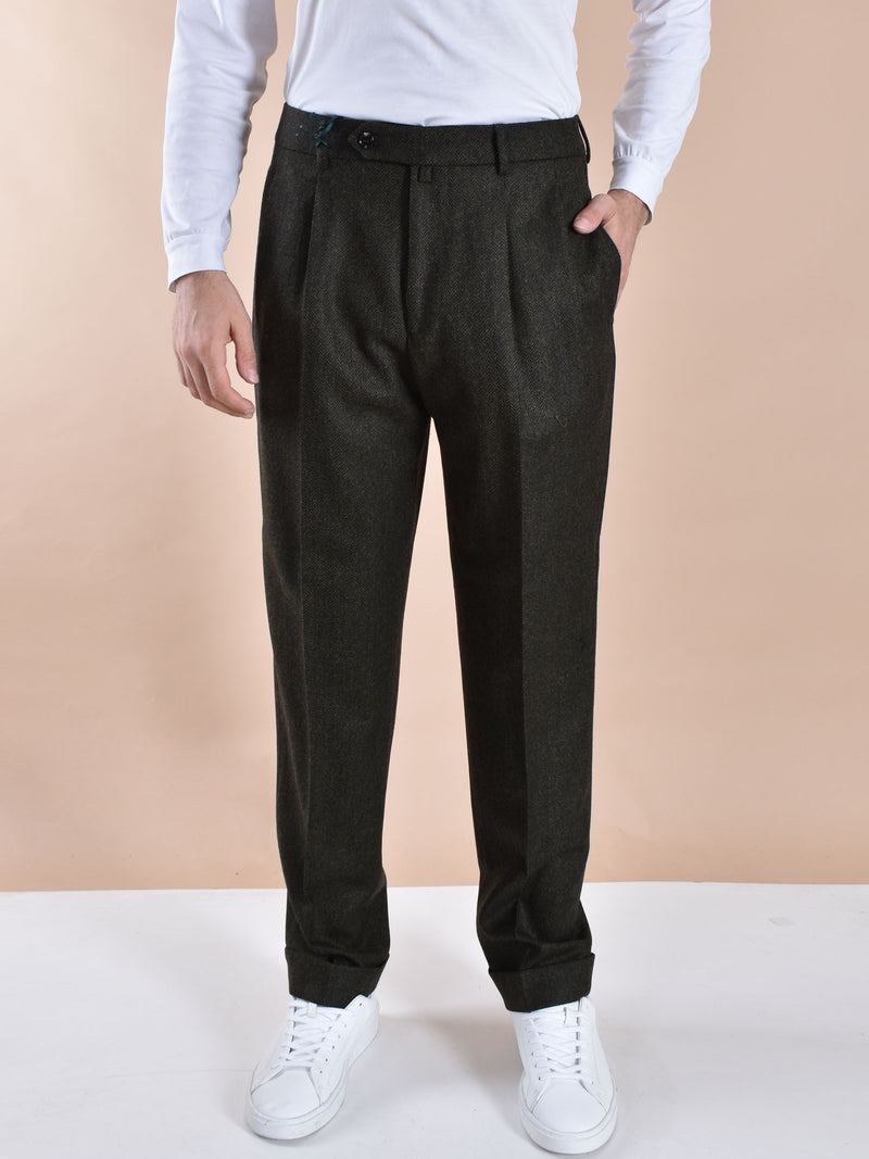 Pantalone Berwich negroni spigato verde 