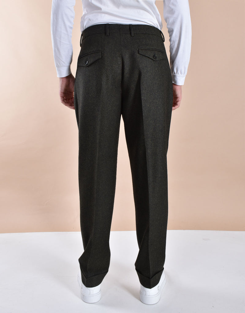 Pantalone Berwich negroni spigato verde 