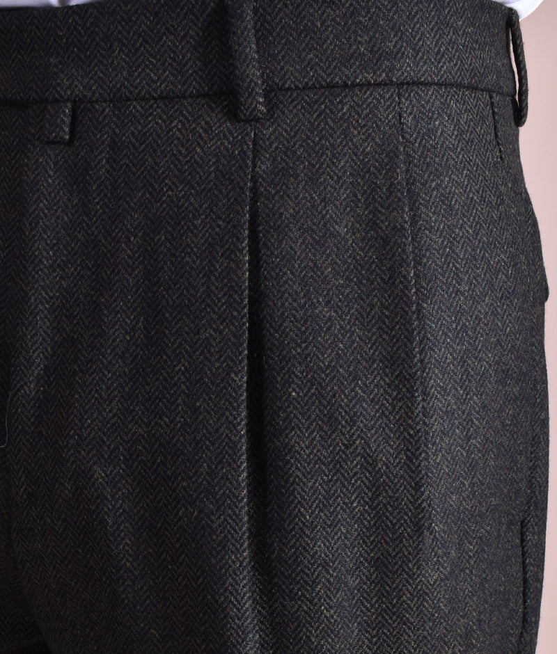 Pantalone Berwich negroni spigato verde 