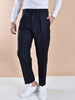 Pantalone Berwich gessato chiaia blu risvolti corto