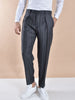 Pantalone Berwich gessato chiaia grigio risvolti corto
