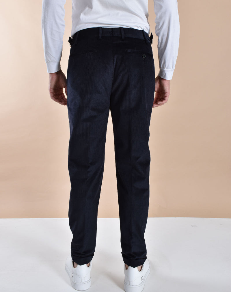 Pantalone Berwich retro velluto blu 