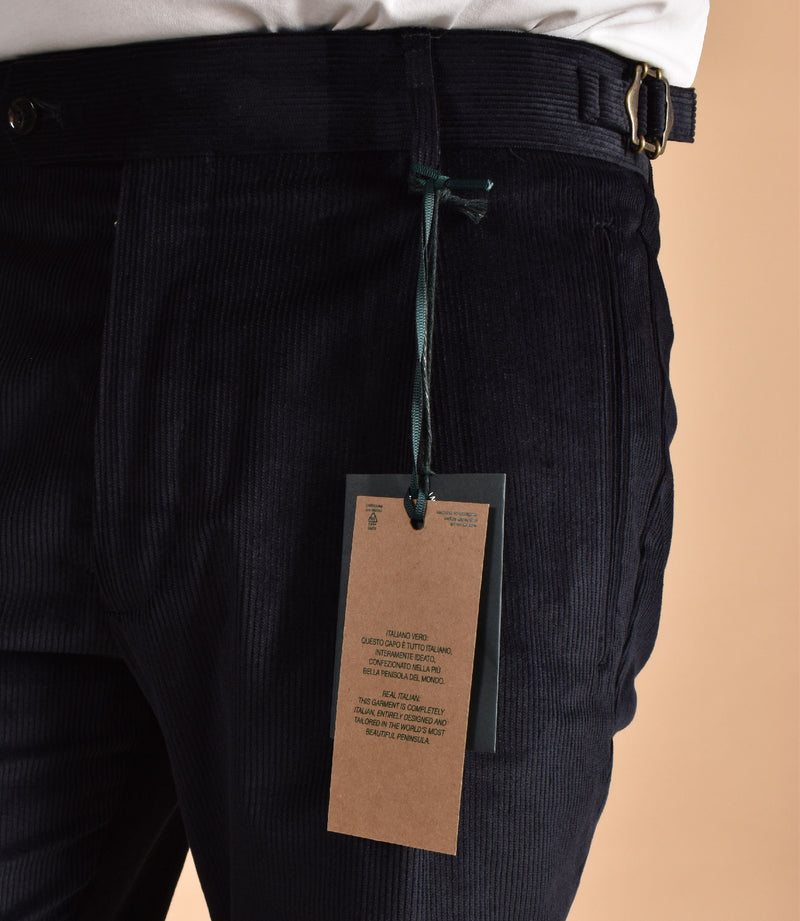 Pantalone Berwich retro velluto blu 