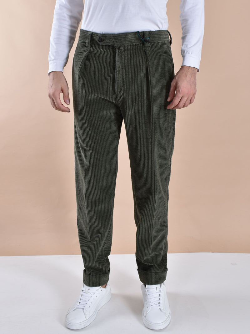 Pantalone Berwich corduroy velluto verde 