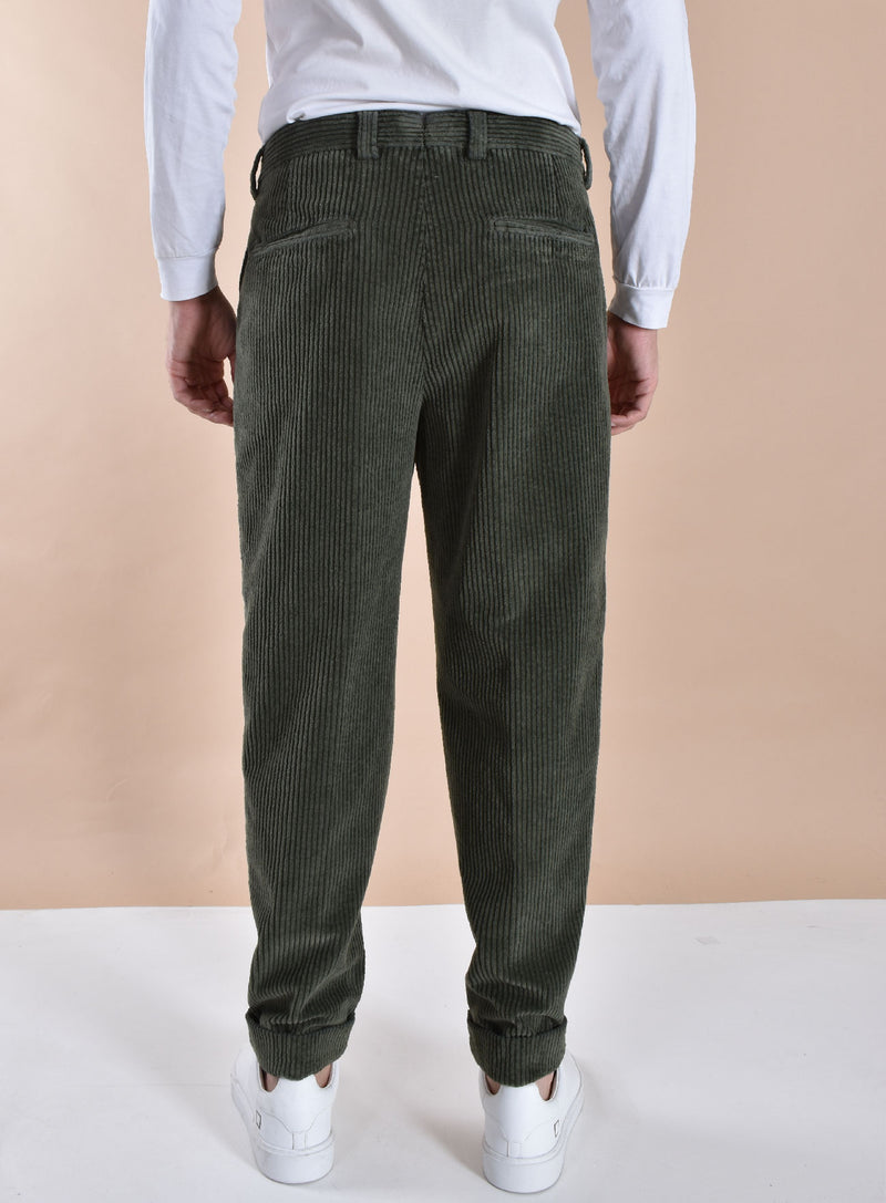 Pantalone Berwich corduroy velluto verde 