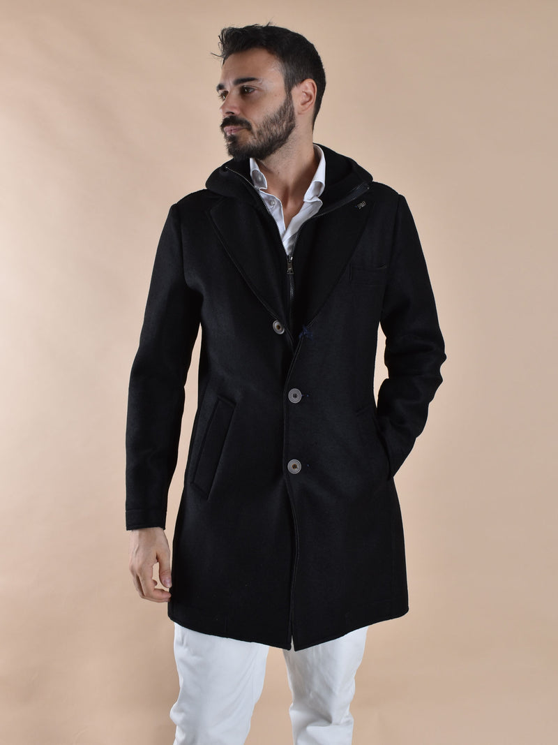 Cappotto BoB nero cappuccio Andy 