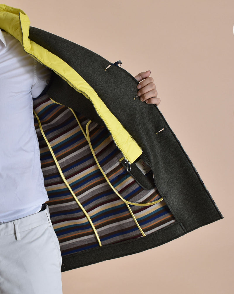 Cappotto BoB Andy cappuccio verde giallo 