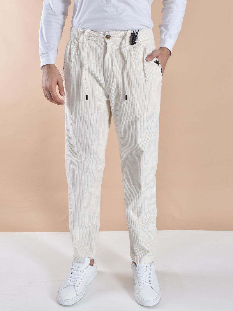 Pantalone BoB velluto Brian panna 