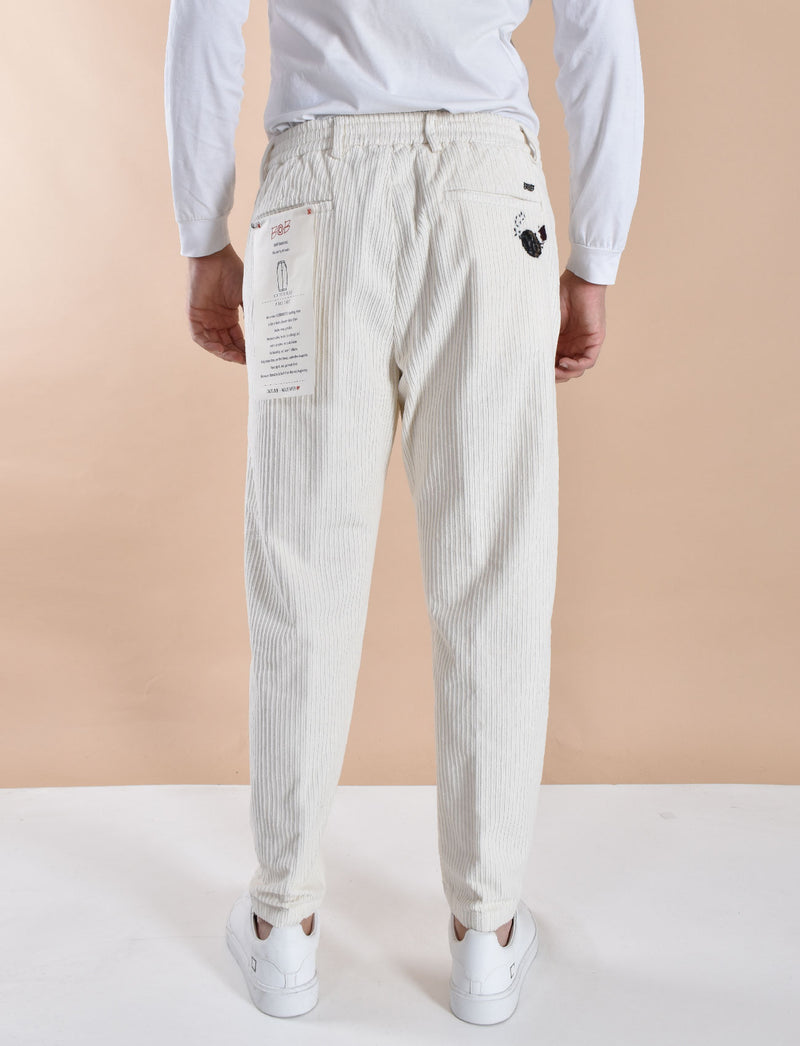 Pantalone BoB velluto Brian panna 