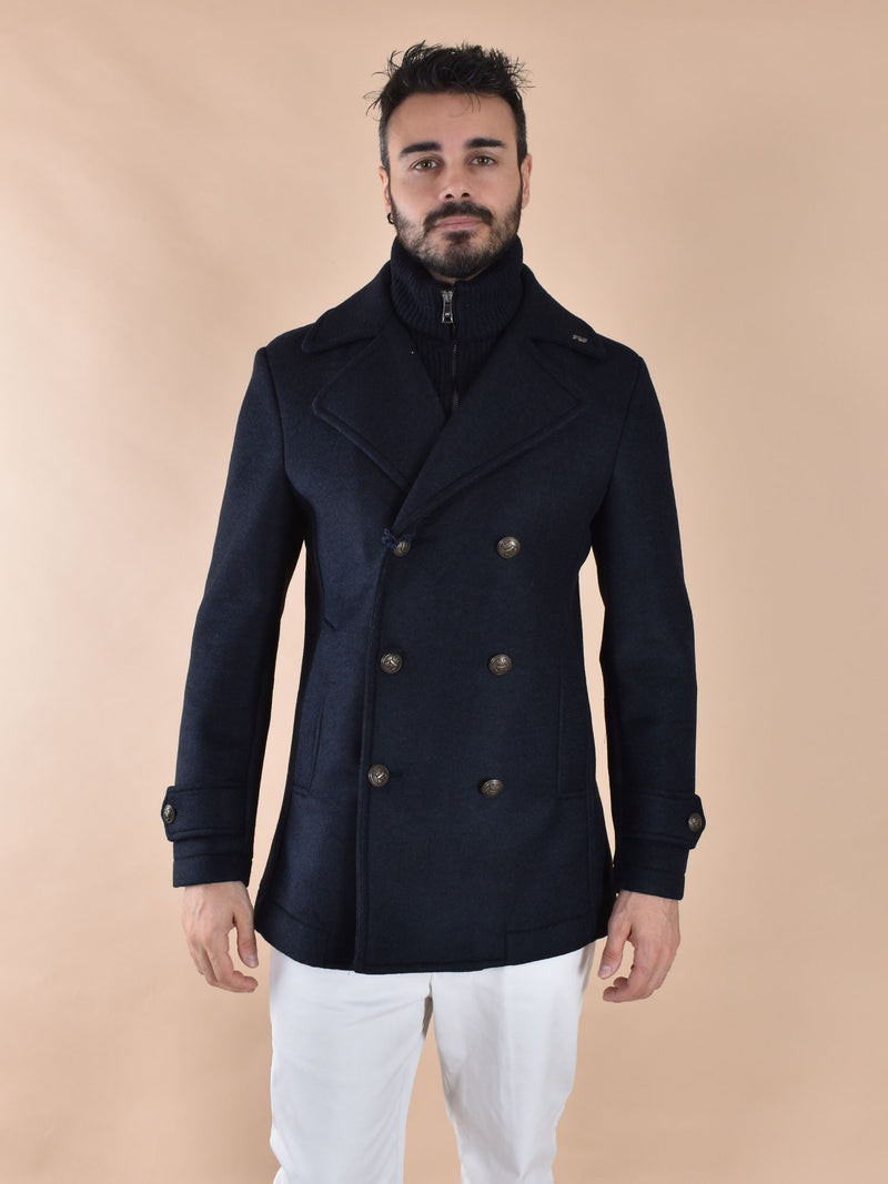 Cappotto BoB Simon doppiopetto pettorina blu 
