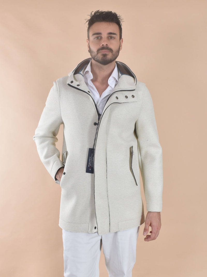 Cappotto BoB bianco panna Wick cappuccio 