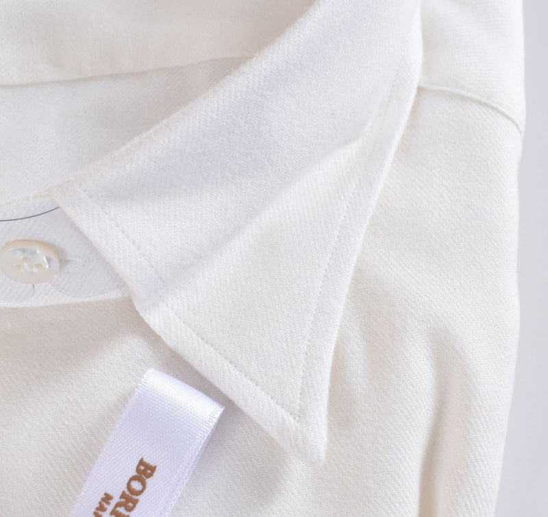 Camicia Borriello flanella bianco panna 