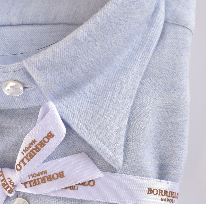 Camicia Borriello flanella celeste 