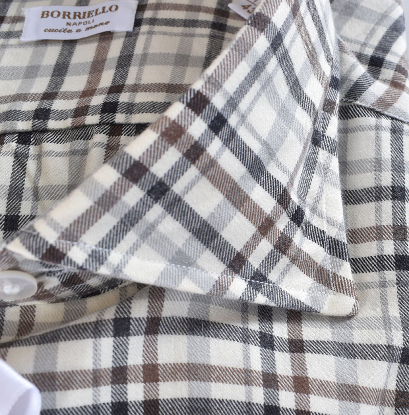 Camicia Borriello quadri verde 