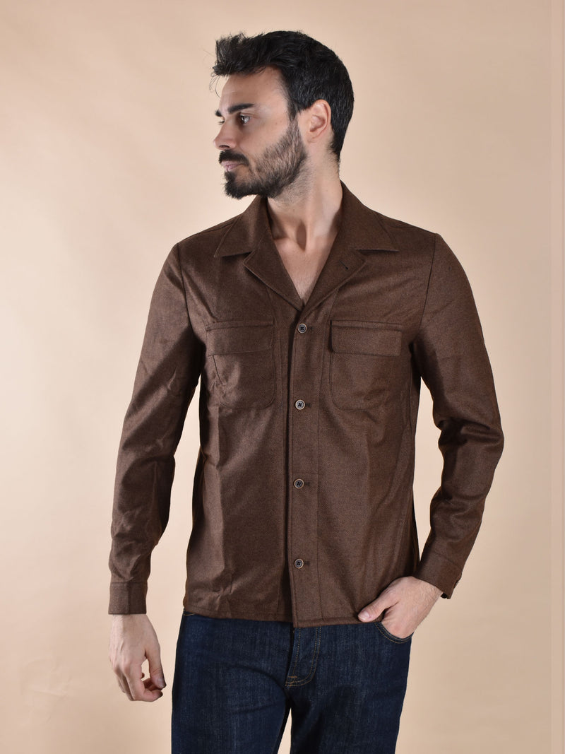 Camicia Borriello overshirt marrone 