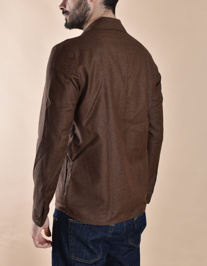Camicia Borriello overshirt marrone 