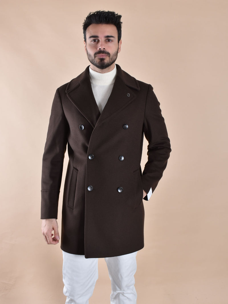 Cappotto Breras doppiopetto Algarvec marrone 