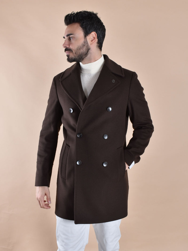 Cappotto Breras doppiopetto Algarvec marrone 