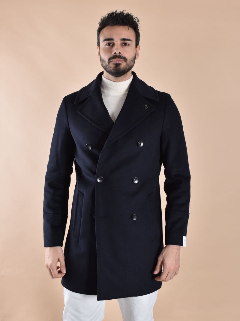 Cappotto Breras doppiopetto Algarvec blu 