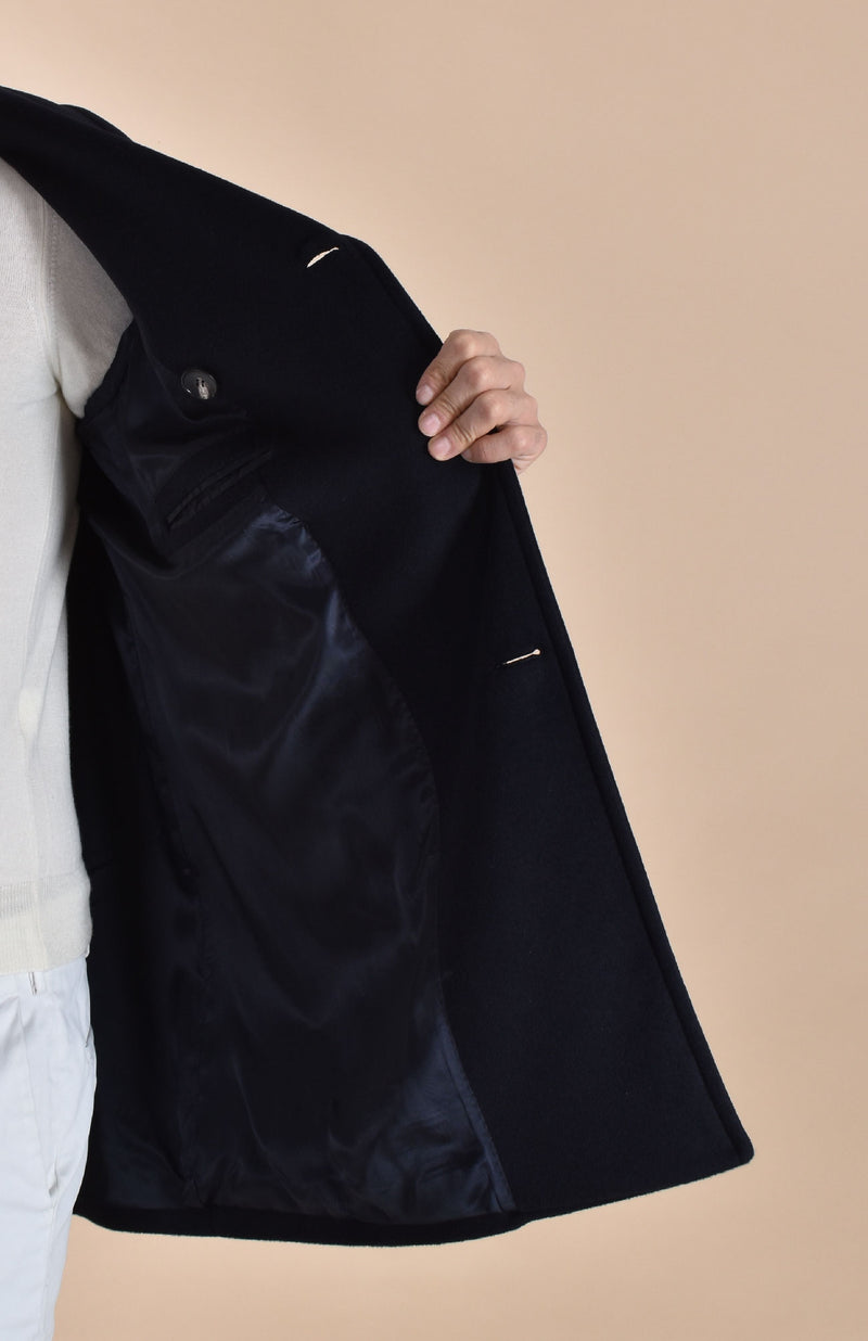 Cappotto Breras doppiopetto Algarvec blu 