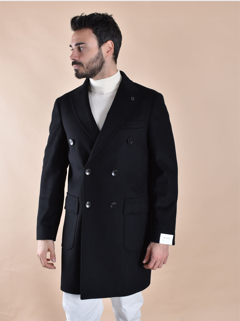 Cappotto Breras doppiopetto nero Lione 