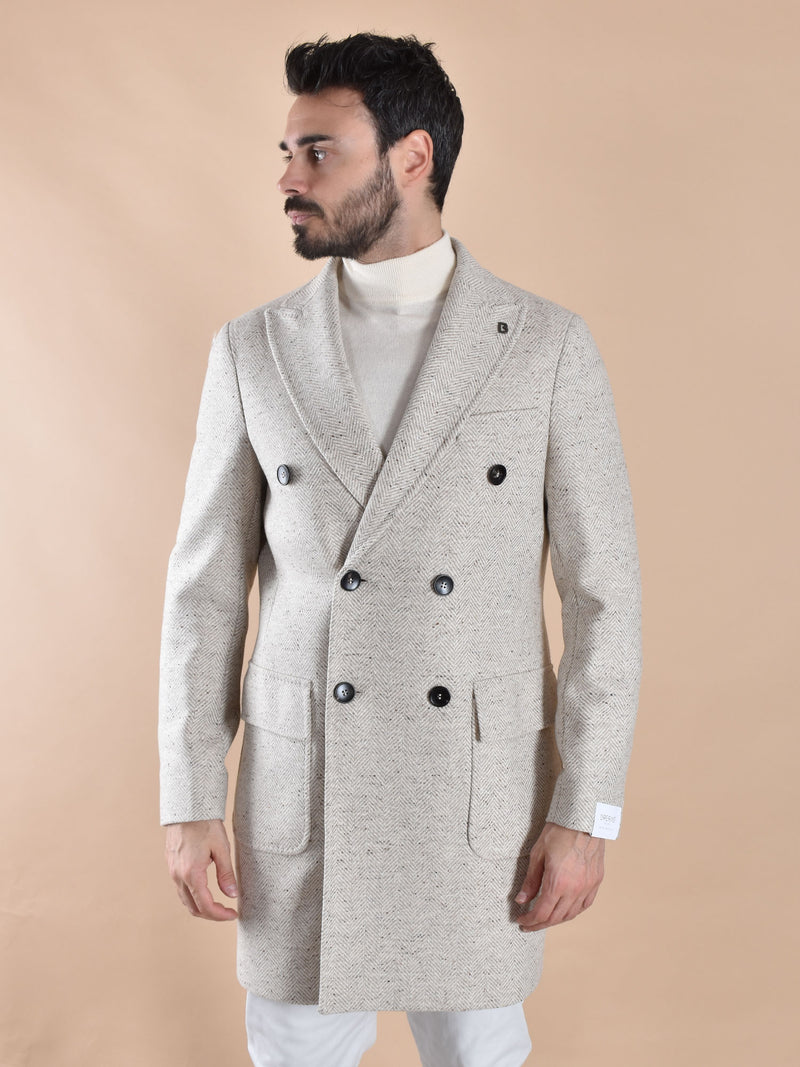 Cappotto Breras Lione spigato beige 