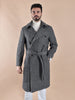 Cappotto Breras cintura Porto bianco nero spigato
