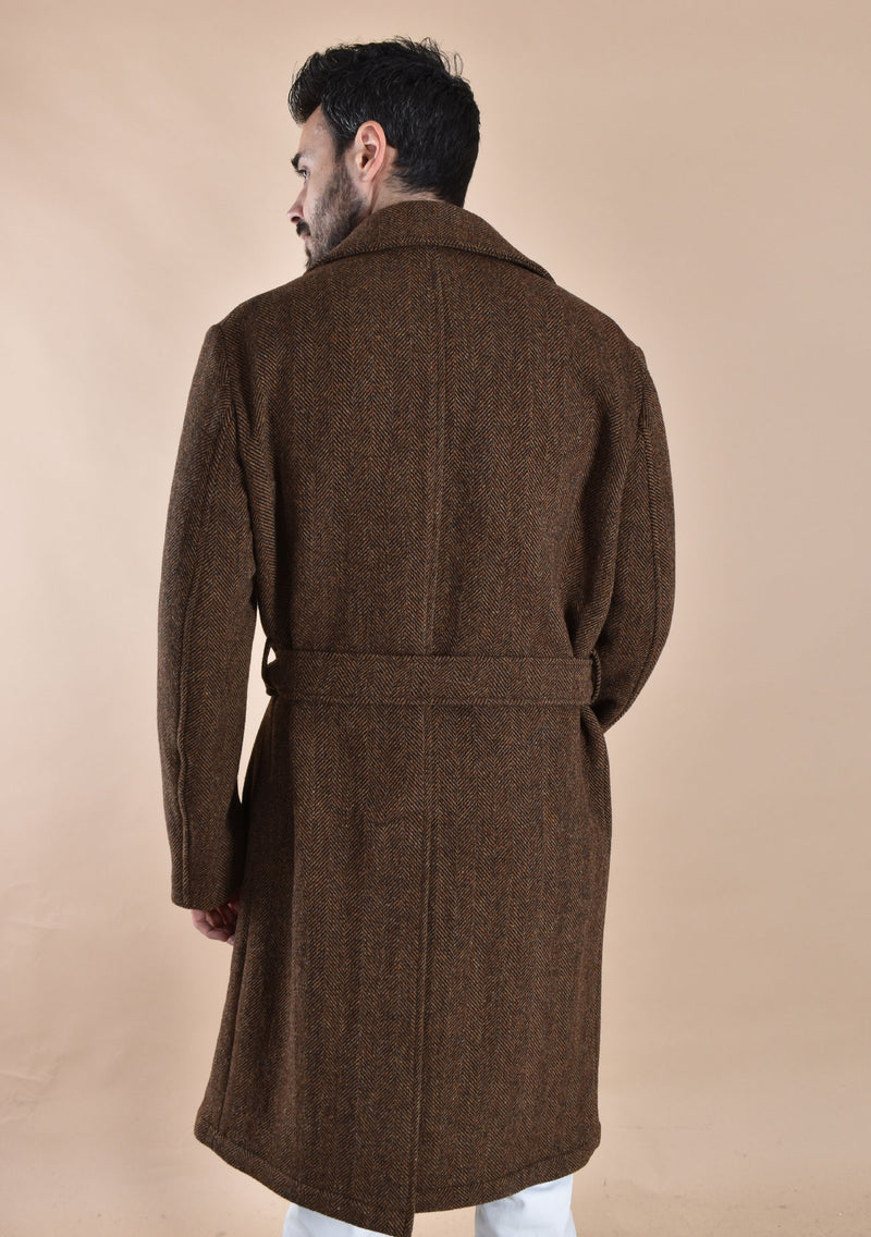 Cappotto Breras cintura Porto bianco spigato 