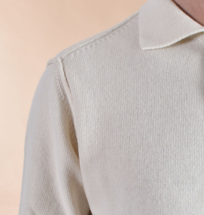 Polo Daniele Fiesoli rasata cashmere panna 