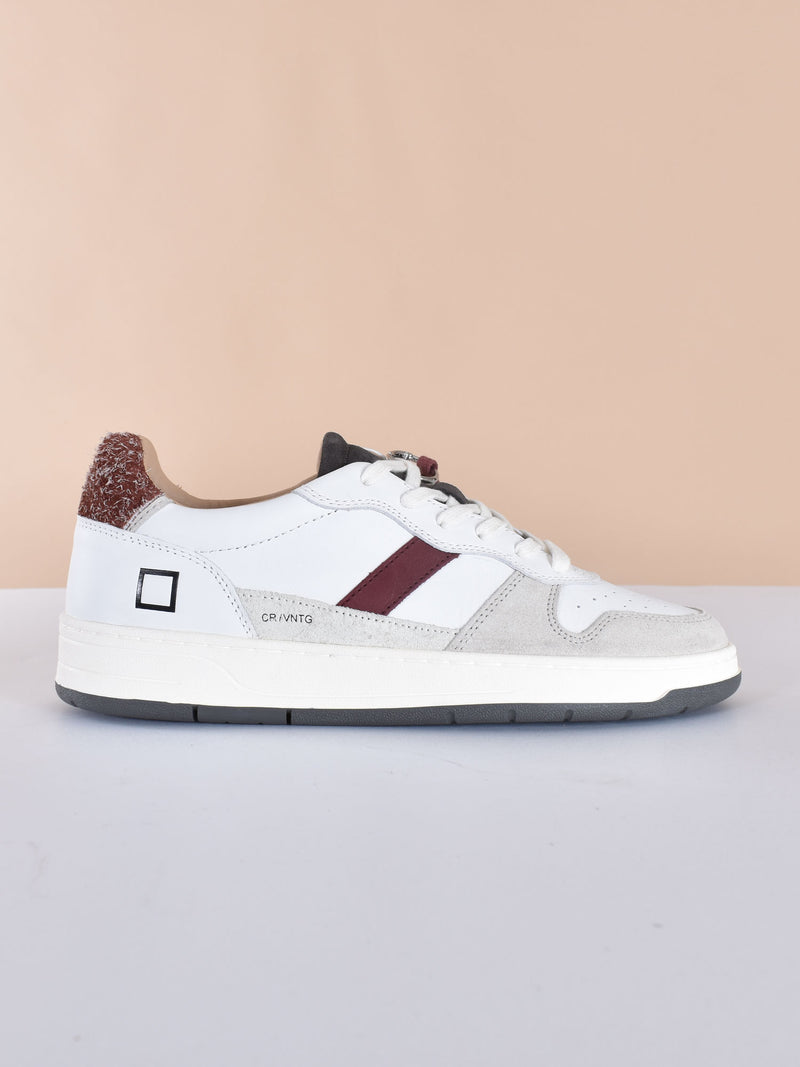 Sneakers DATE Court bianco bordeaux 