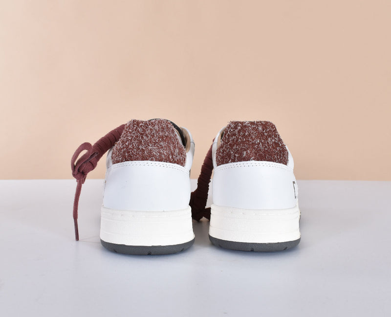 Sneakers DATE Court bianco bordeaux 