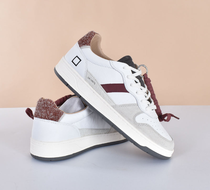 Sneakers DATE Court bianco bordeaux 
