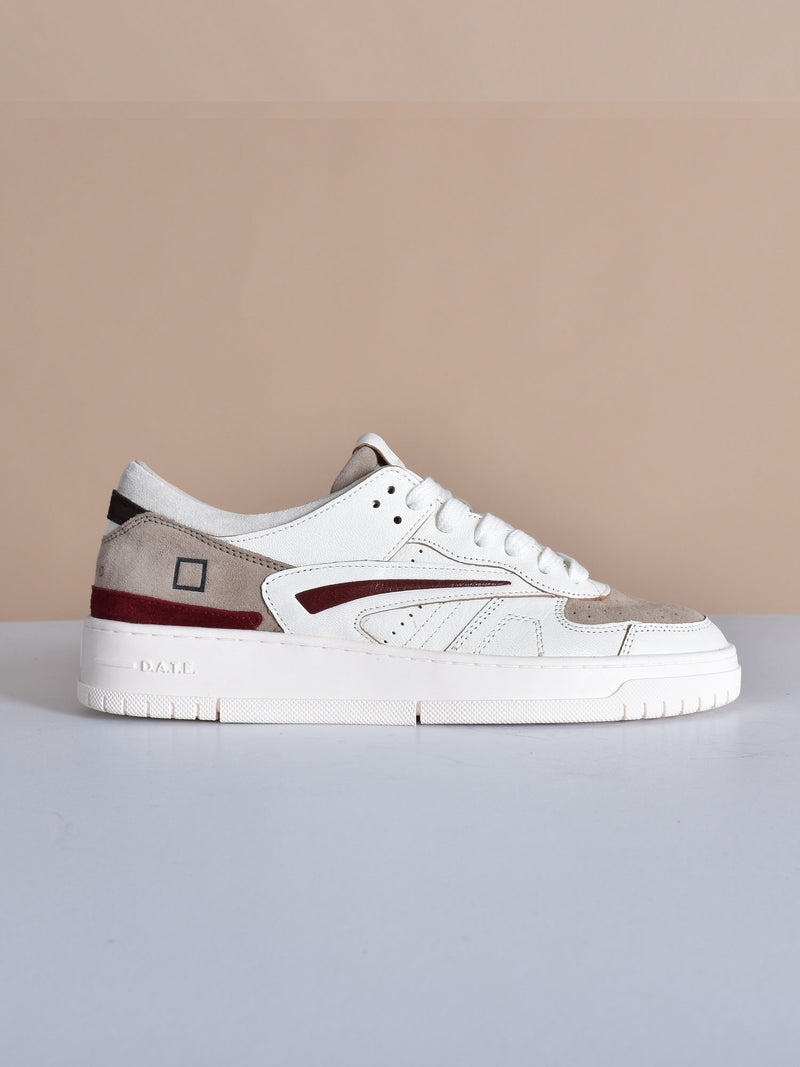 Sneakers DATE Torneo Colored bianco bordeaux 