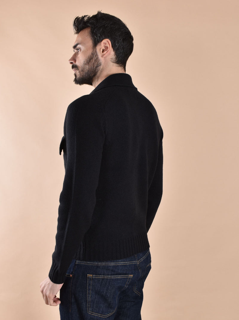 Cardigan camicia Gran Sasso super geelong nera 