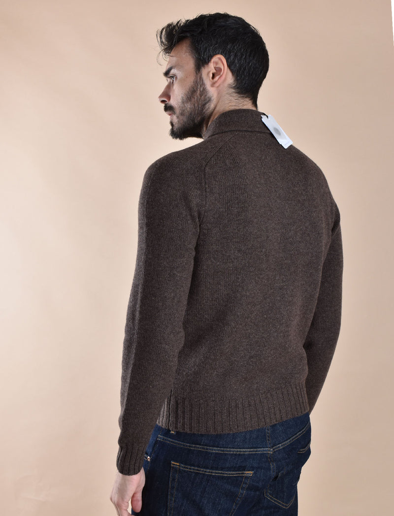 Cardigan camicia Gran Sasso super geelong marrone 