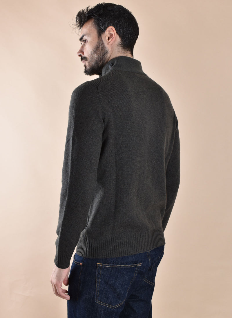 Cardigan Gran Sasso collo alto super geelong marrone 