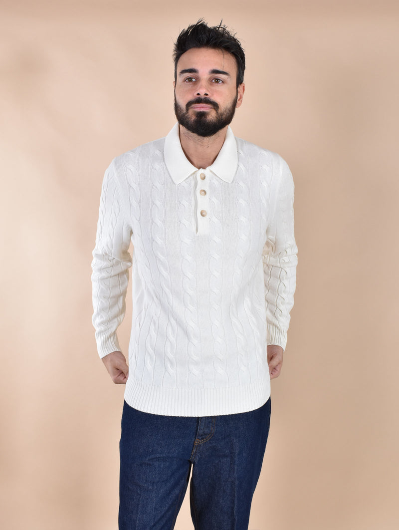 Polo Gran Sasso cashmere lana panna traccia 