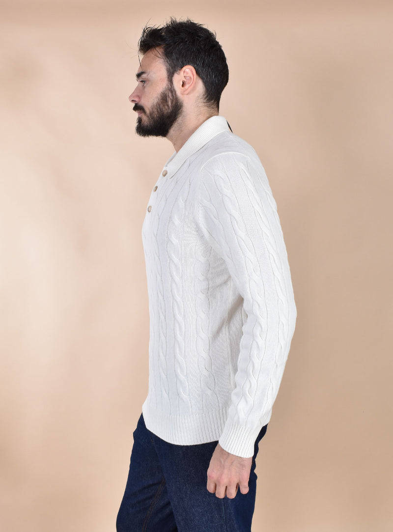 Polo Gran Sasso cashmere lana panna traccia 