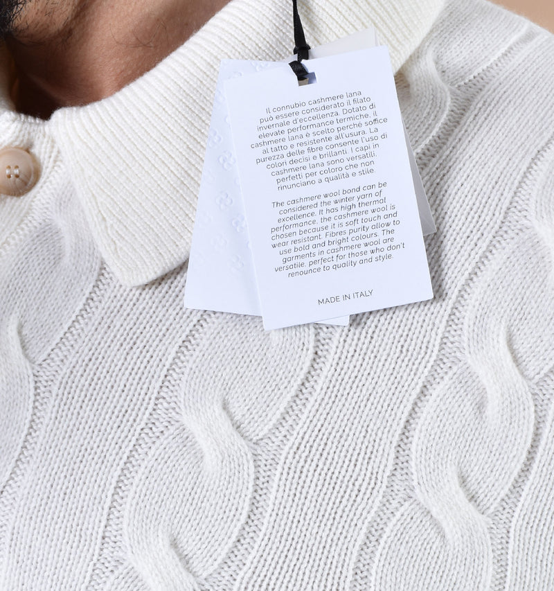 Polo Gran Sasso cashmere lana panna traccia 