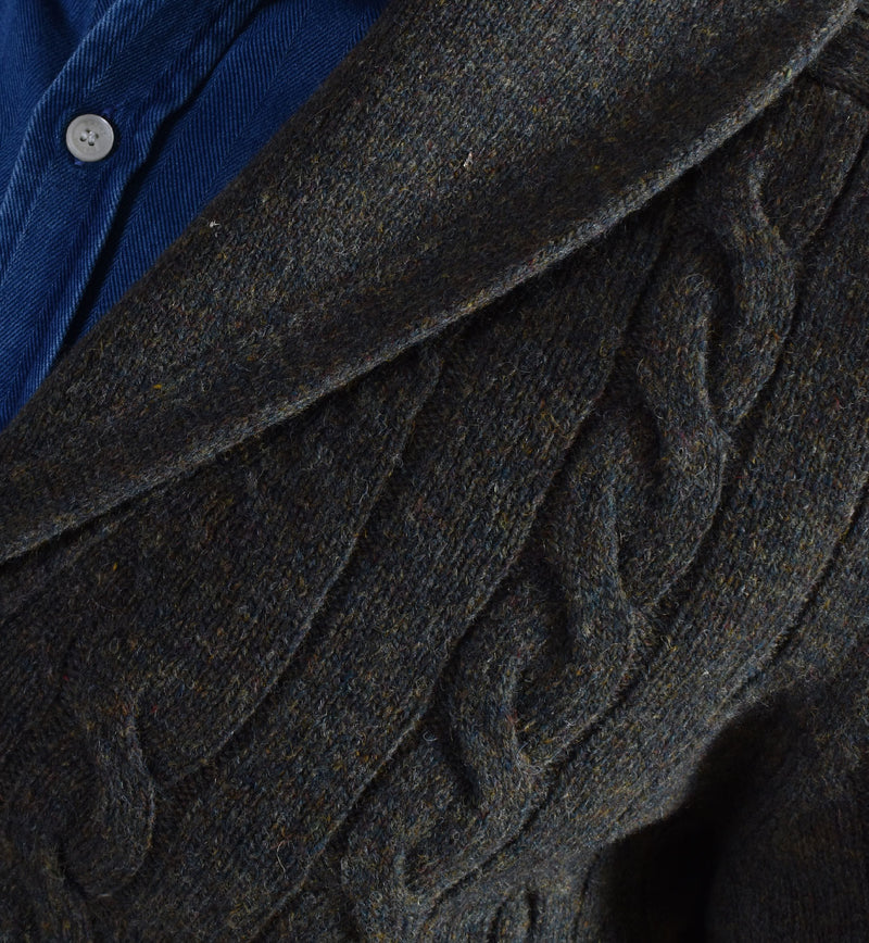 Cardigan Gran Sasso Shetland verde sciallato 