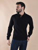 Polo Gran Sasso scollo V nera cashmere lana