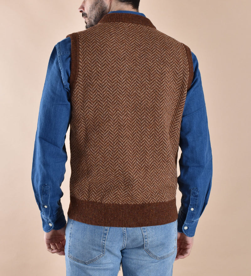 Gilet Gran Sasso Shetland spigato 