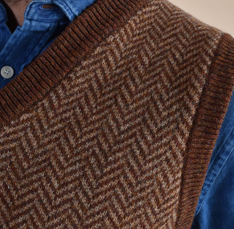 Gilet Gran Sasso Shetland spigato 