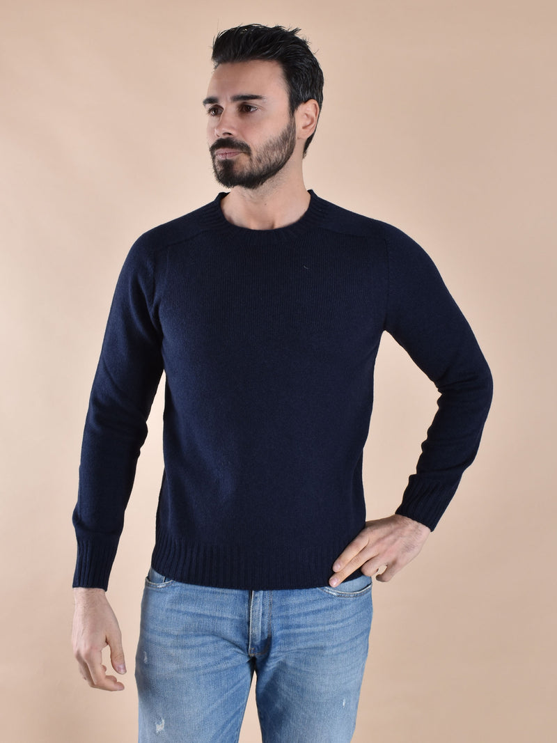 Maglia Gran Sasso super geelong paricollo blu 