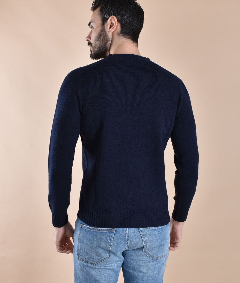 Maglia Gran Sasso super geelong paricollo blu 