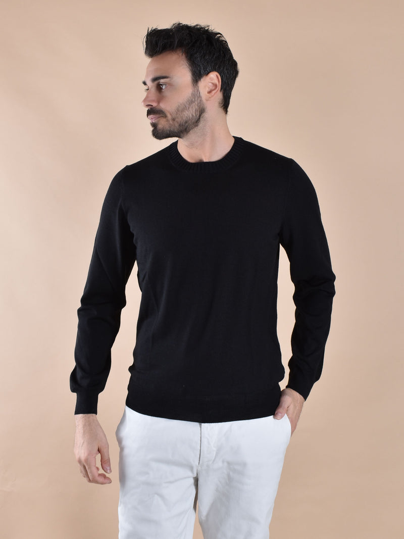 Maglia Gran Sasso girocollo Athleisure nero 
