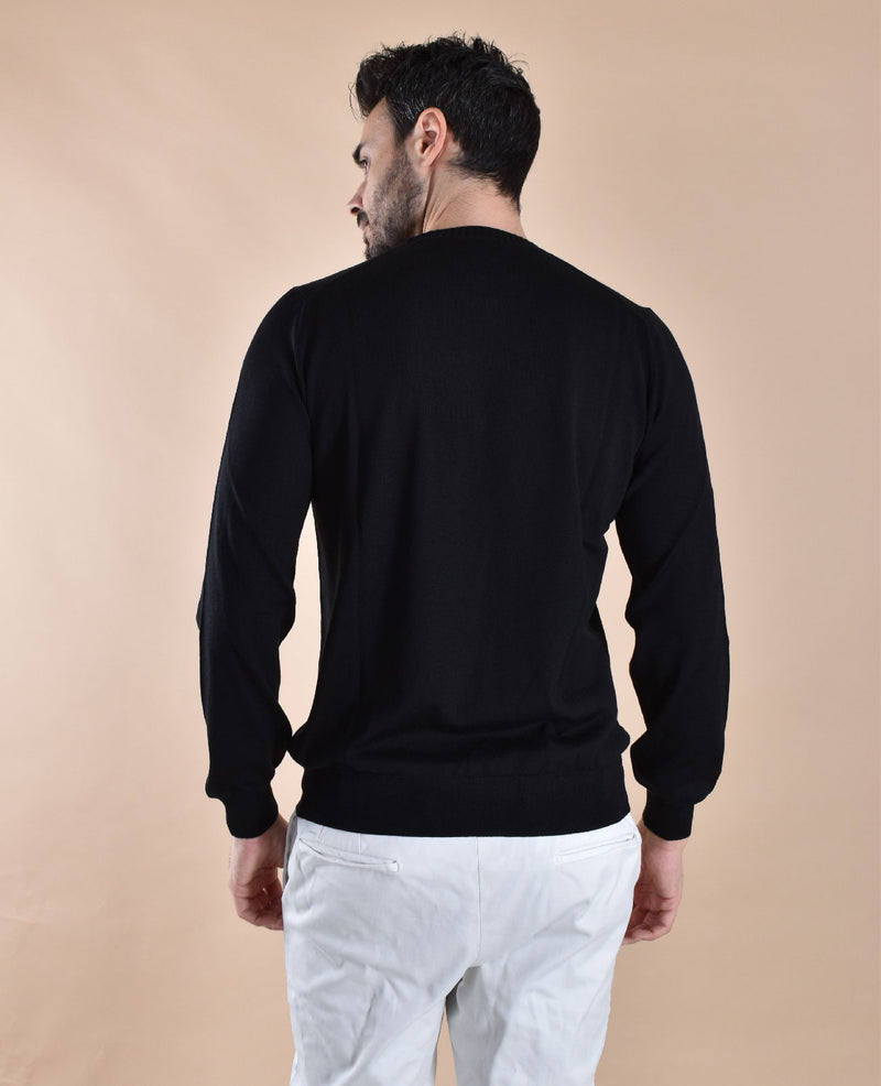 Maglia Gran Sasso girocollo Athleisure nero 
